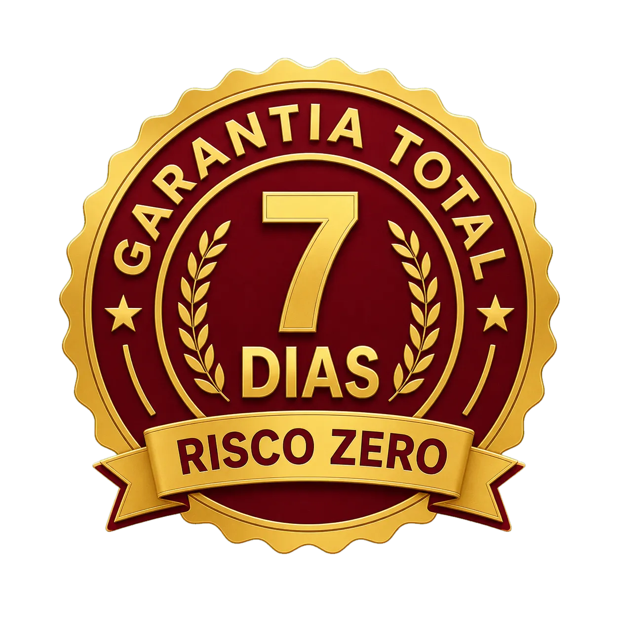 Selo de 7 dias de garantia total e risco zero