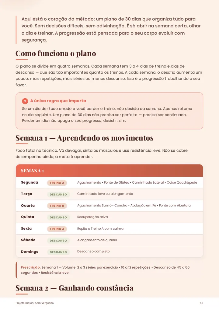Plano progressivo de 30 dias
